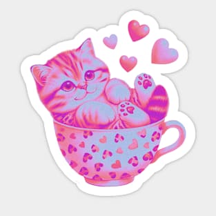 Cup of kitty Sticker